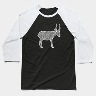 Saiga Antelope Ink Art - on dark colors Baseball T-Shirt